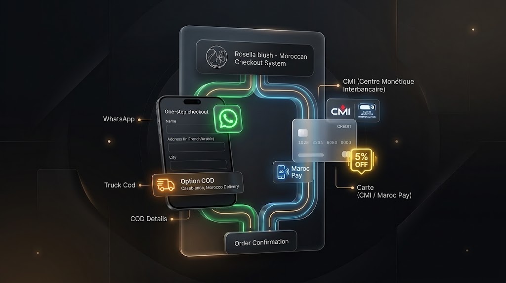 Schéma du système de paiement hybride COD et Carte Bancaire pour le e-commerce au Maroc